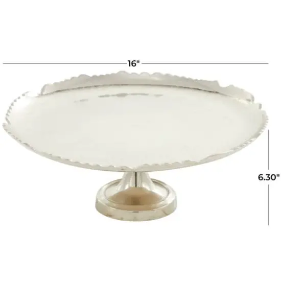 CosmoLiving by Cosmopolitan 16" Silver Aluminum Cake Stand {6}