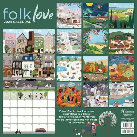 TF Publishing 2024 Folk Love Wall Calendar {3}