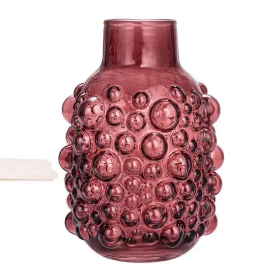 Hello Honey&reg; 8.5" Purple Raised Dots Round Glass Vase {8}