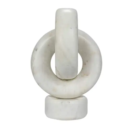 Hello Honey&reg; 8" White Decorative Marble Chain Link Taper Candle Holder {9}