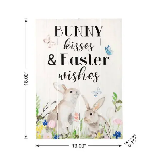 Glitzhome&reg; 18" Easter Wooden Bunny Wall D&eacute;cor {8}