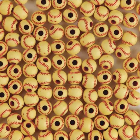 S&S&reg; Worldwide Yellow Softball Plastic Beads, 12mm {1}