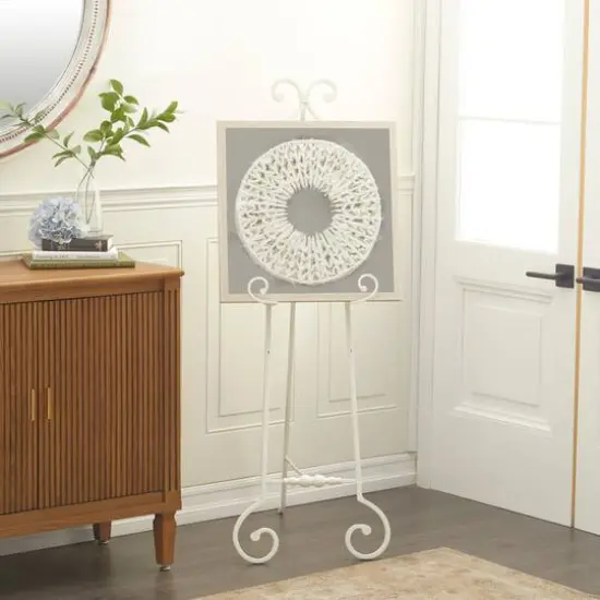 White Metal Country Cottage Easel, 52" x 17" x 22" {9}