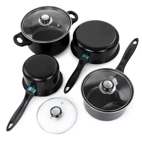 Gibson Home&reg; Newton 7-Piece Black Carbon Steel Cookware Set {3}