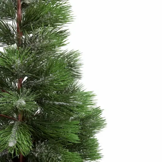 3ft. Unlit Snowy Pine Artificial Christmas Tree in Wooden Pot {4}