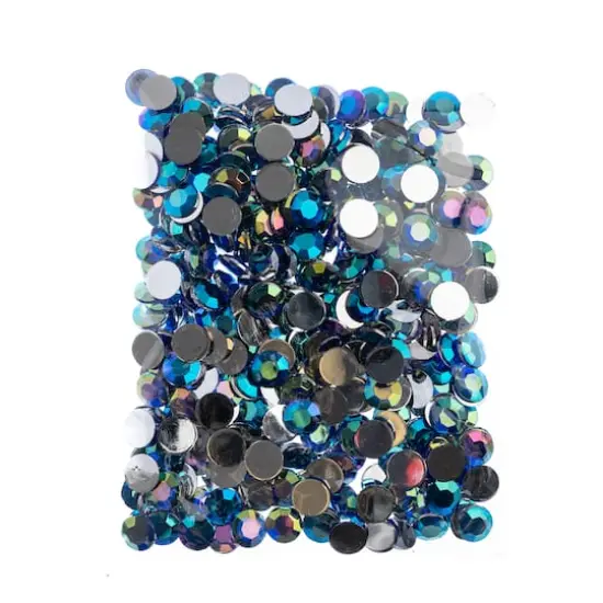 John Bead 12mm Acrylic Round Flat Back Rhinestones, 400ct. Royal Blue AB {4}