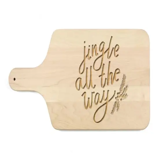 17" Jingle All the Way Maple Paddle Cutting Board {1}