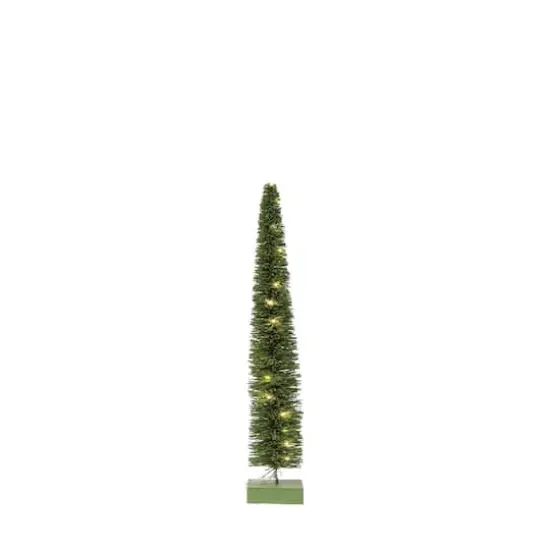 Hello Honey&reg; 25.25" LED Green Rattan Tree with Wood Base {5}