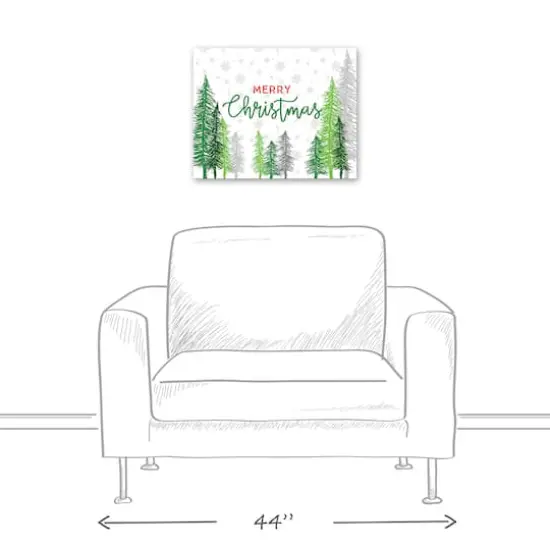 Merry Christmas Forest Canvas Wall Art {5}