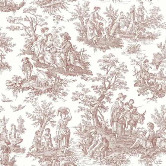 RoomMates Country Life Toile Peel & Stick Wallpaper Red and White {1}