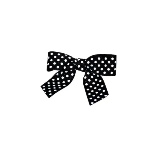 JAM Paper 3.25" Grosgrain Polka Dot Twist Tie Bows, 100ct. Black {1}
