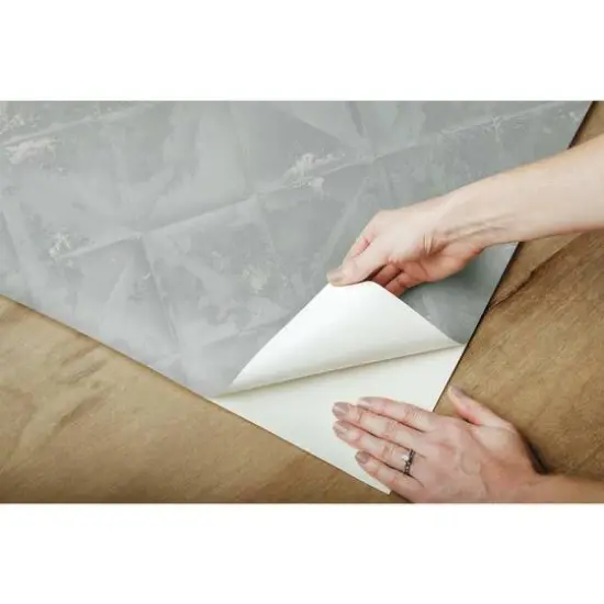 RoomMates Reclaimed Tin Diamond Peel & Stick Wallpaper Gray {11}