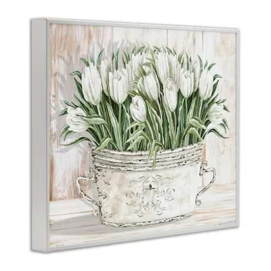 Stupell Industries Fresh White Tulip Flowers Vintage Framed Giclee Art {4}