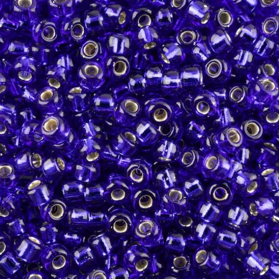 John Bead 8/0 Miyuki Glass Seed Beads, 12g Silver Lined Cobalt Blue {1}
