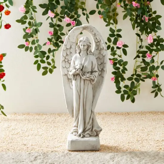Glitzhome&reg; 20.5" Standing Archangel Garden Statue {3}