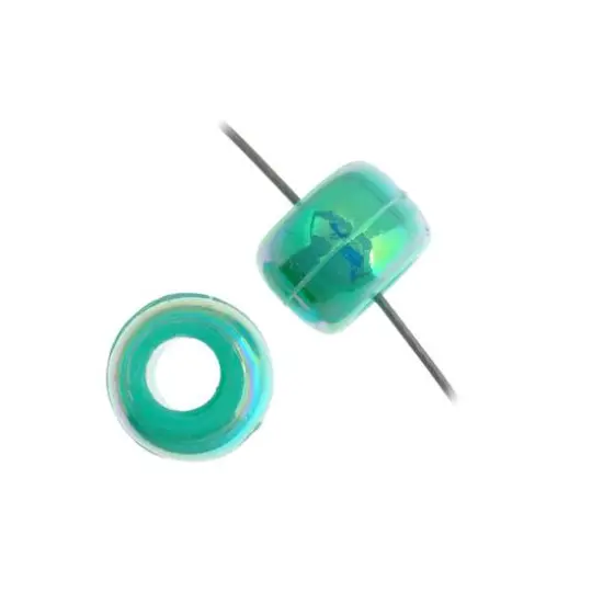 John Bead 9mm Opaque Plastic Pony Beads, 1,000ct. Light Turquoise AB {5}