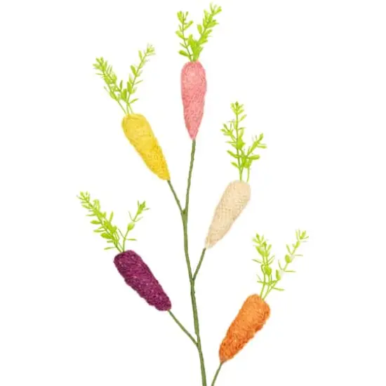 24" Multicolor Knitted Carrots Easter Spray {6}