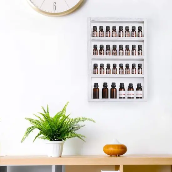 Essential Oil Storage Wall Display Rack Gray White {5}
