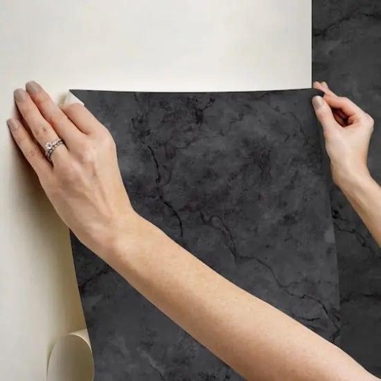 NuWallpaper Hayden Black Peel & Stick Wallpaper {9}