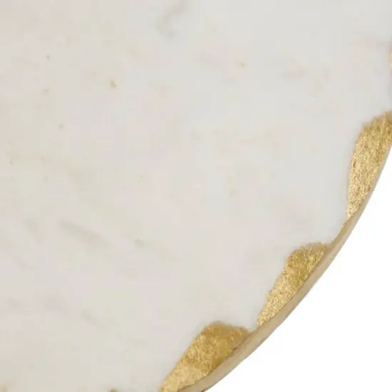 Set of 2 Gold Marble Natural Cake Stand, 12", 10" {5}