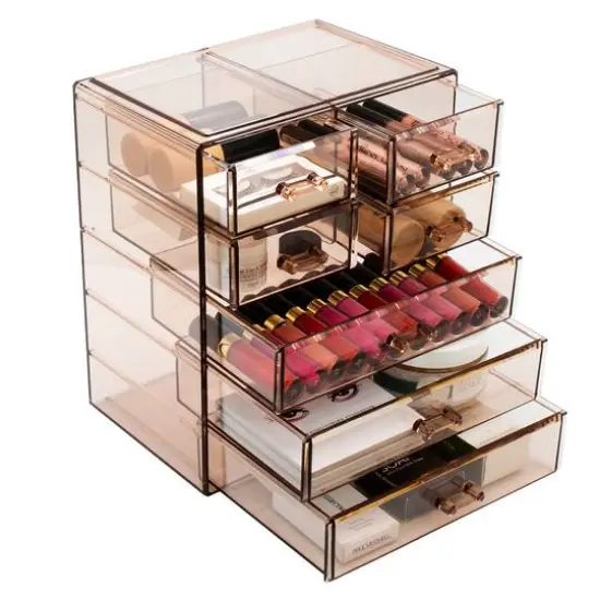 Sorbus Makeup & Jewelry Storage Case with 3 Large & 4 Small Drawers Brown {4}