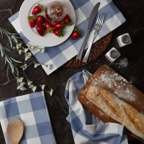 DII&reg; Stonewash Blue Buffalo Check Dish Towels, 3ct. {8}