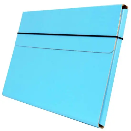 JAM Paper Strong Thin Portfolio Carrying Case with Elastic Band Closure Sky Blue {2}