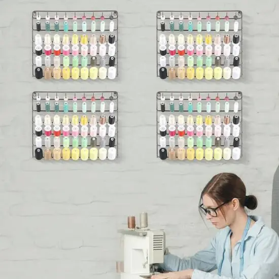 NEX&trade; Brown 54-Spool Wall-Mounted Sewing Thread Rack, 4ct. {4}