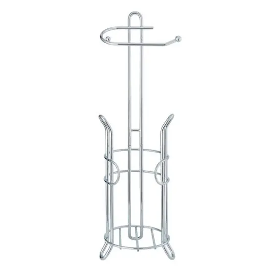 SunnyPoint 23.5" Chrome Bathroom Toilet Tissue Paper Roll Storage Holder Stand {1}