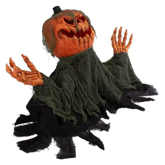 2.5ft. Black & Orange Animated Pumpkin Halloween D&eacute;cor {7}