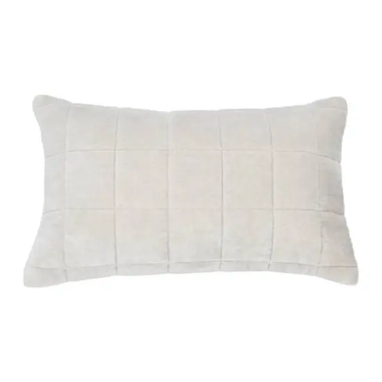 Hello Honey® 20" Quilted Velvet Lumbar Pillow Cover White {1}