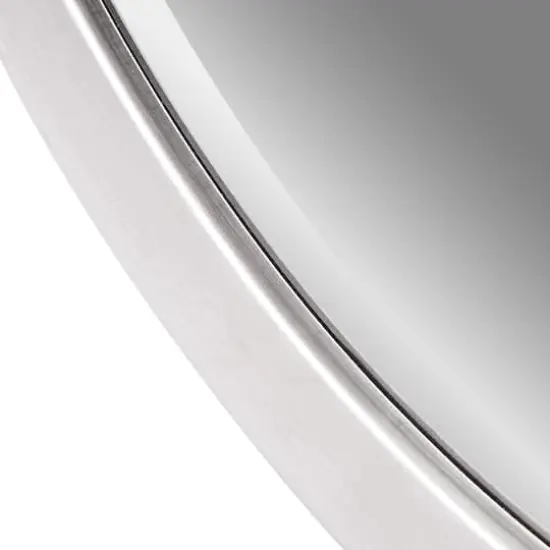 Classic Brushed Nickel Oval Metal Framed Beveled Vanity Wall Mirror - 23" x 29" {5}