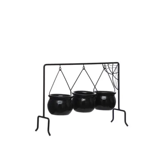 Black Ceramic Cauldrons with Stand by Celebrate It™ {4}