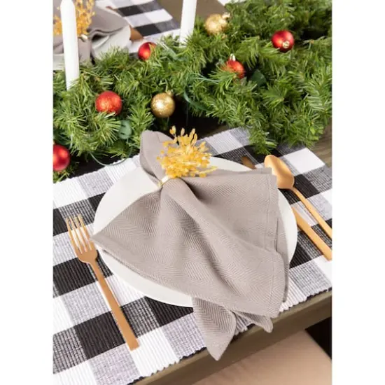 DII&reg; Buffalo Check Ribbed Placemat, 6ct. Black/White {10}