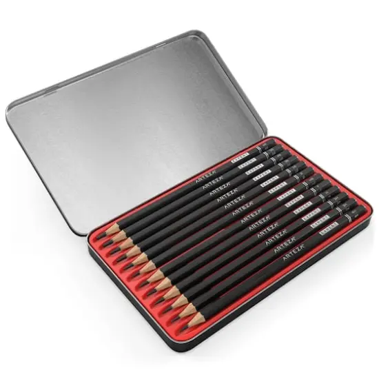 Arteza&reg; 12 Piece Professional Graphite Drawing Pencil Set {5}
