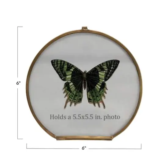 Hello Honey&reg; Brass & Glass 5.5" x 5.5" Photo Frame {5}