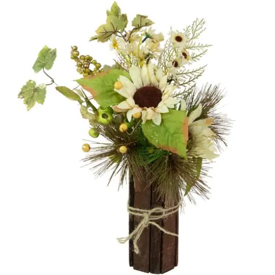 16" Sunflowers & Berries Artificial Fall Harvest Floral Decoration {4}