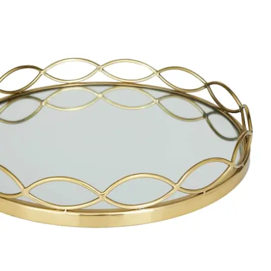Contemporary Metal Tray Set Gold {4}