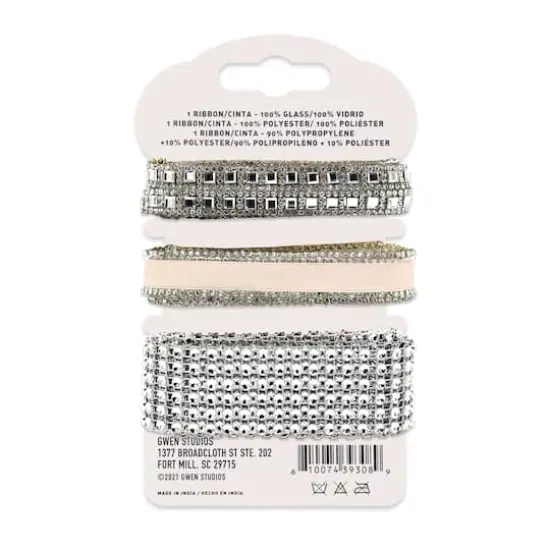 Gwen Studios 6yd. Satin & Rhinestone Trim Set Blush Pink {5}