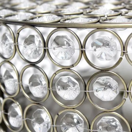 Lalia Home 12" Antique Brass Glam 2-Light Round Flush Mount {7}