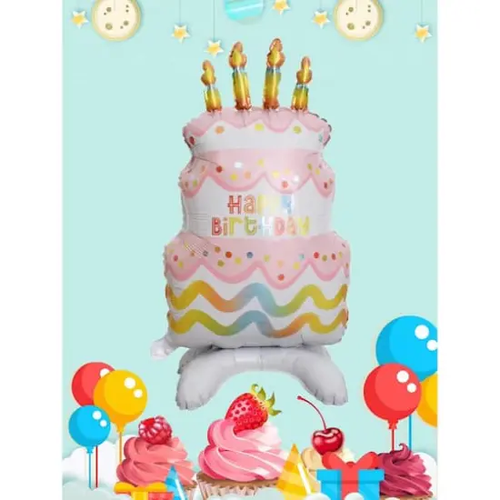 Wizardi Birthday Cake Standing Foil Balloon Decoration {3}