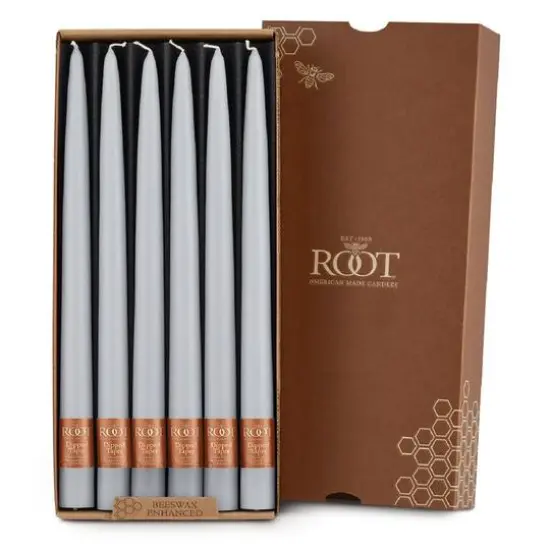 Root Candles 12" Unscented Taper Candles, 12ct. Platinum {1}