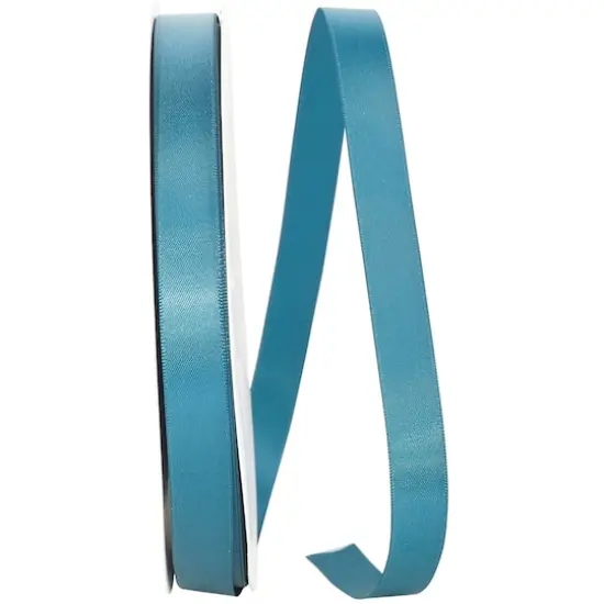 JAM Paper 5/8" x 100yd. Double Face Satin Ribbon Teal {1}