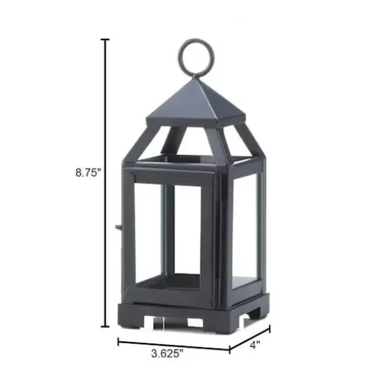 8.75" Black Mini Contemporary Lantern {8}