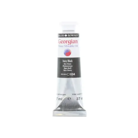 Daler-Rowney&reg; Georgian Water Mixable Oil Paint, 37mL 034 Ivory Black {1}
