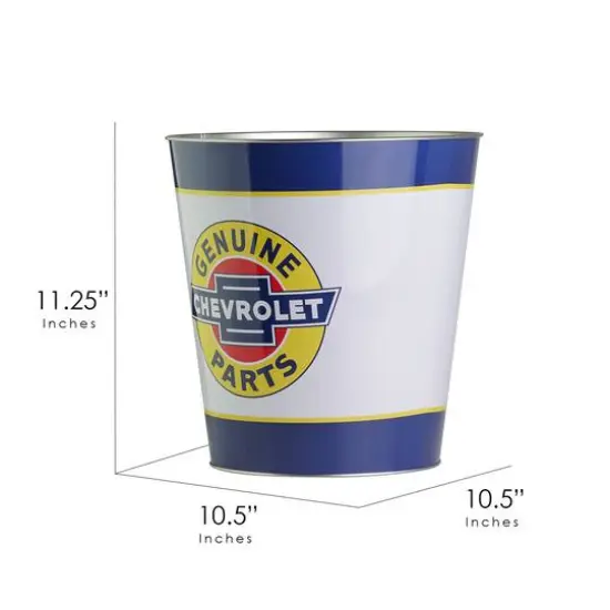 American Art D&eacute;cor&trade; 11" Genuine Chevy Parts Decorative Metal Trash Can {8}
