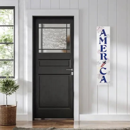 36" America Fireworks Wooden Wall Sign {3}