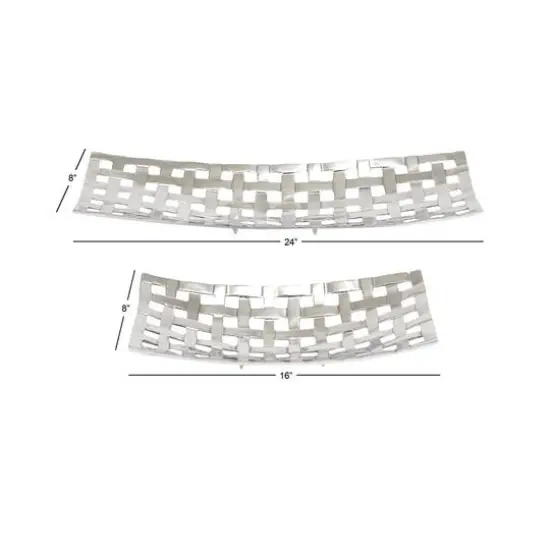 Silver Aluminum Contemporary Tray Set {10}