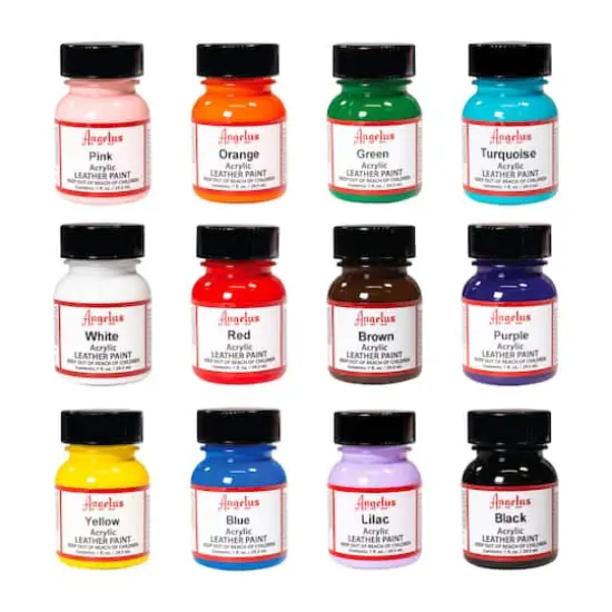 Angelus&reg; Best Sellers 12 Color Acrylic Leather Paint Best Sellers Kit {1}