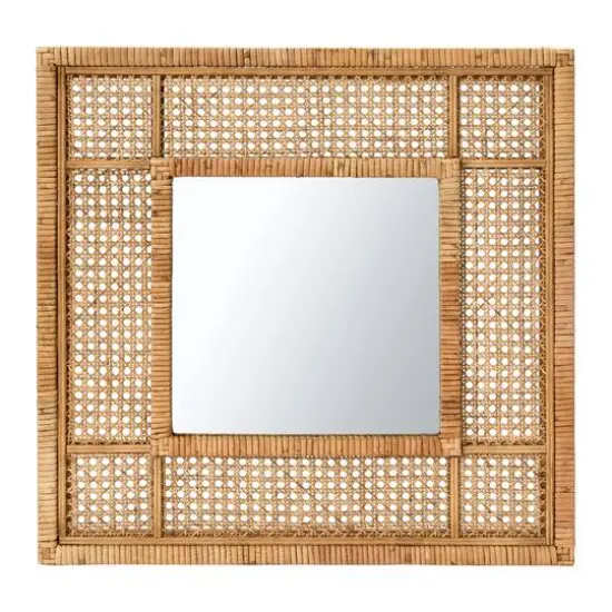 Hello Honey&reg; Natural Square Rattan Framed Wall Mirror {1}